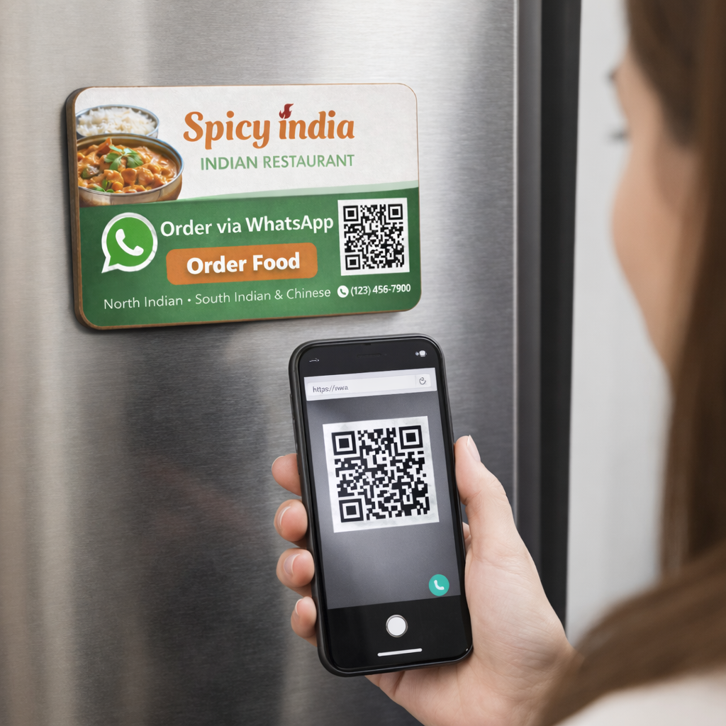 Customized Fridge Magnet | Best for WhatsApp Ordering & Engagements | Card Size | Increase Sales