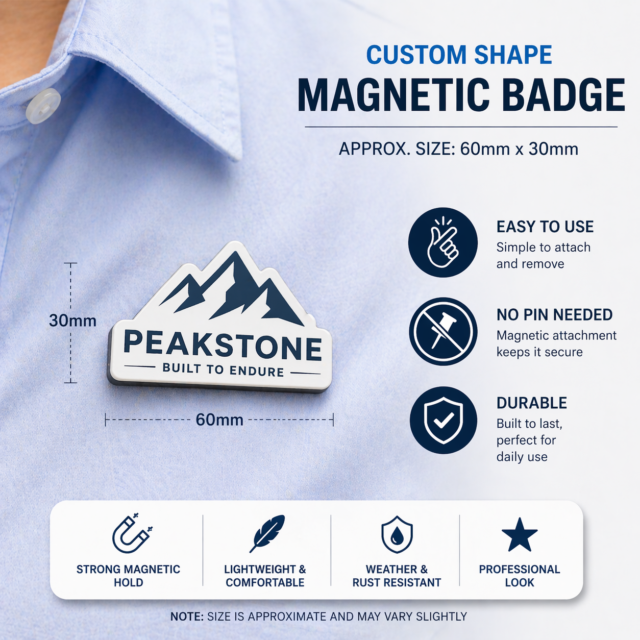 Premium Magnetic Badges | Logo Printed | Professional Branding Tool |