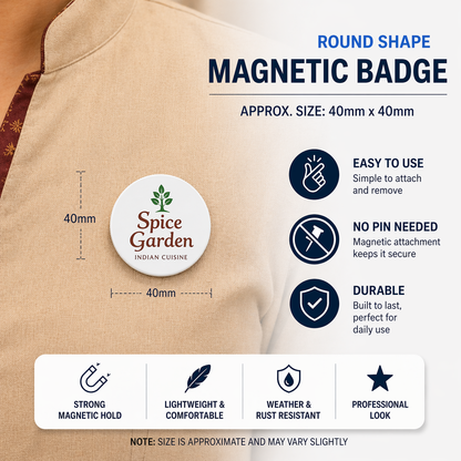 Premium Magnetic Badges | Logo Printed | Professional Branding Tool |