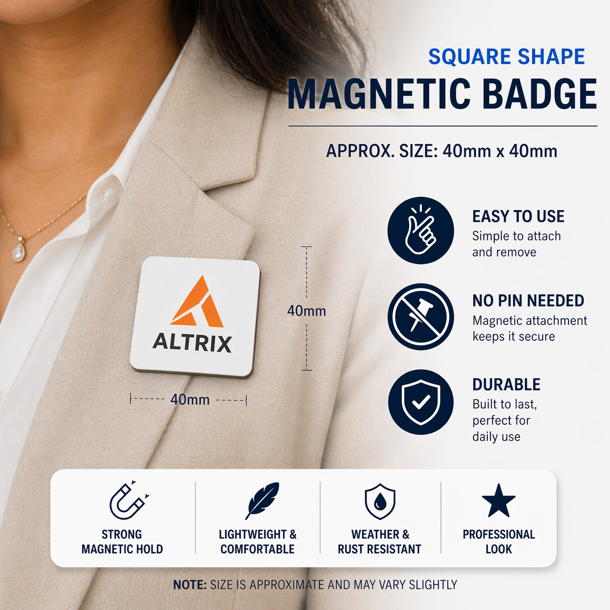 Premium Magnetic Badges | Logo Printed | Professional Branding Tool |