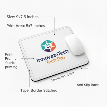 Premium Printed Mousepads | Logo Only | Best for Branding & Promotion | Desk's Choice