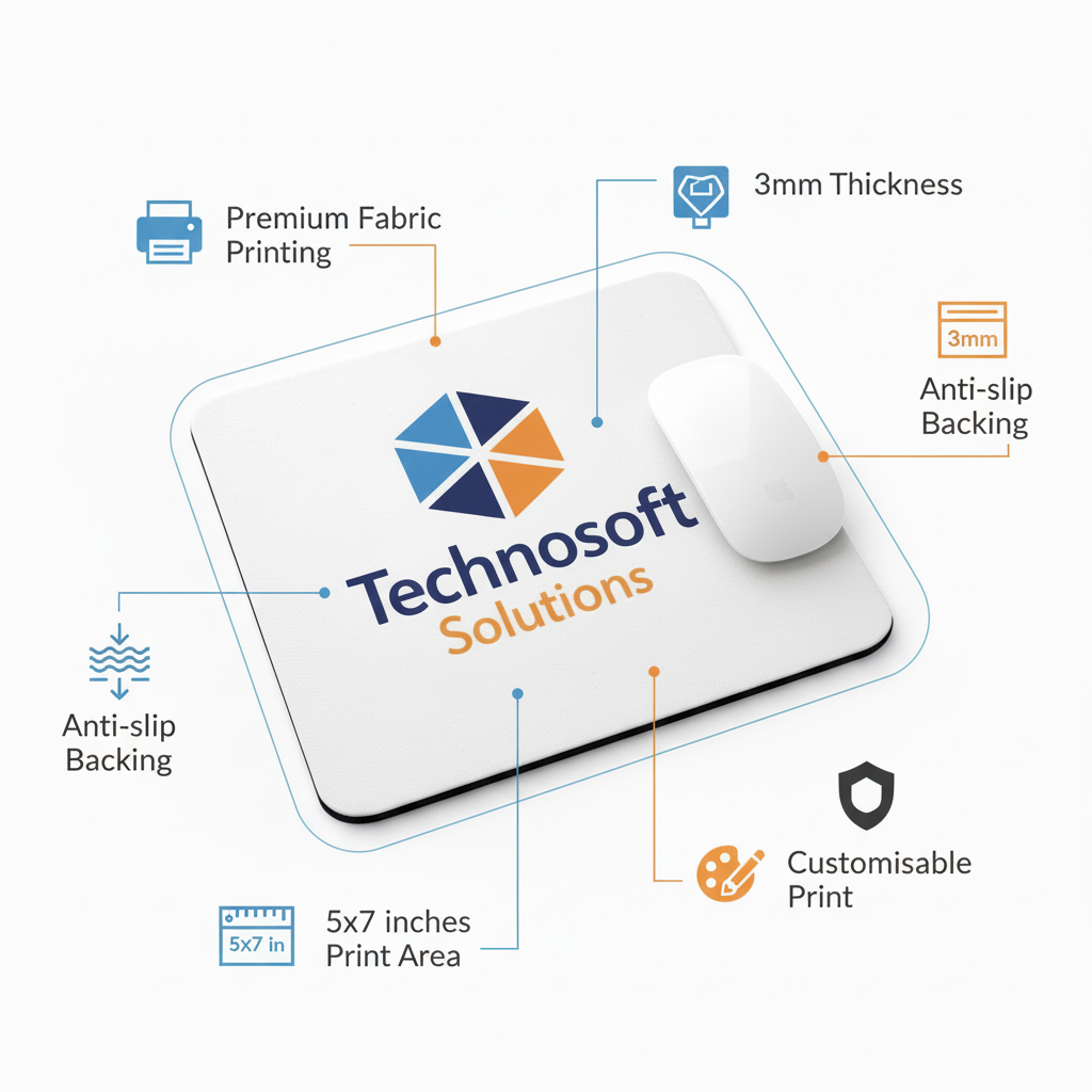 Premium Printed Mousepads | Logo Only | Best for Branding & Promotion | Desk's Choice