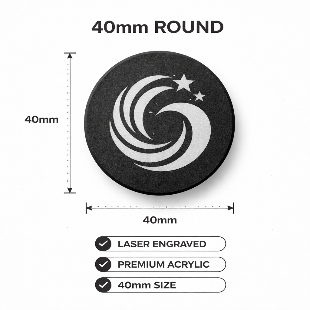 Premium Engraved | Logo Badge | Round | Professional Branding Tool |
