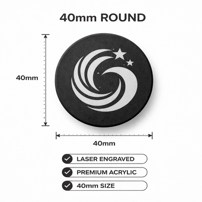 Premium Engraved | Logo Badge | Round | Professional Branding Tool |
