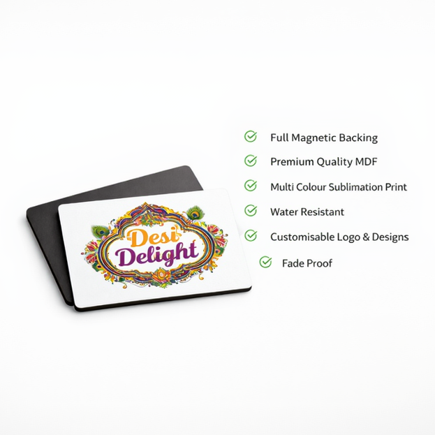 Product with 'Desi Delight' branding and promotional text about product features on a white background.